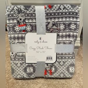 NWT Cozy Plush Christmas Dogs Throw